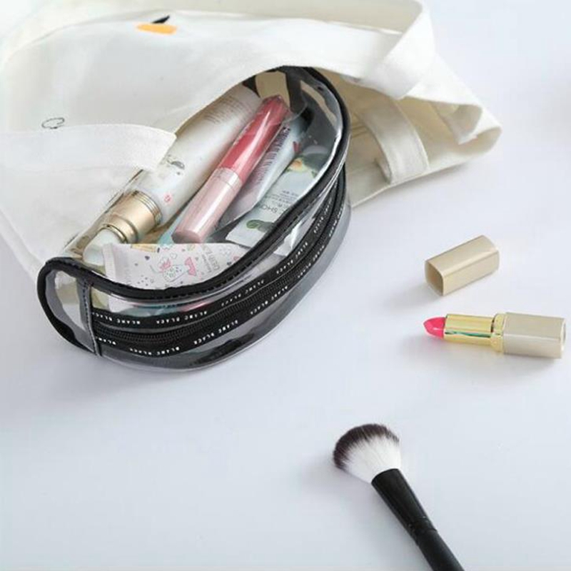 Vandtæt gennemsigtig pvc bad kosmetik taske kvinder makeup taske rejse lynlås makeup skønhed vask organisator toiletartikler opbevaringssæt