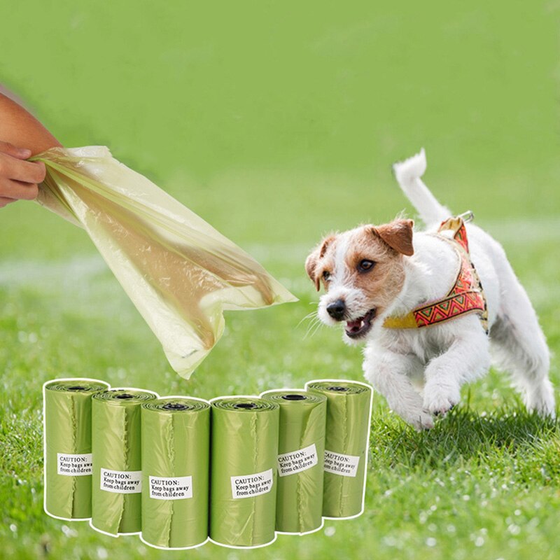 Bolsas de basura para mascotas compostables, ecológicas, biodegradables, 2 rollos/30 Uds.