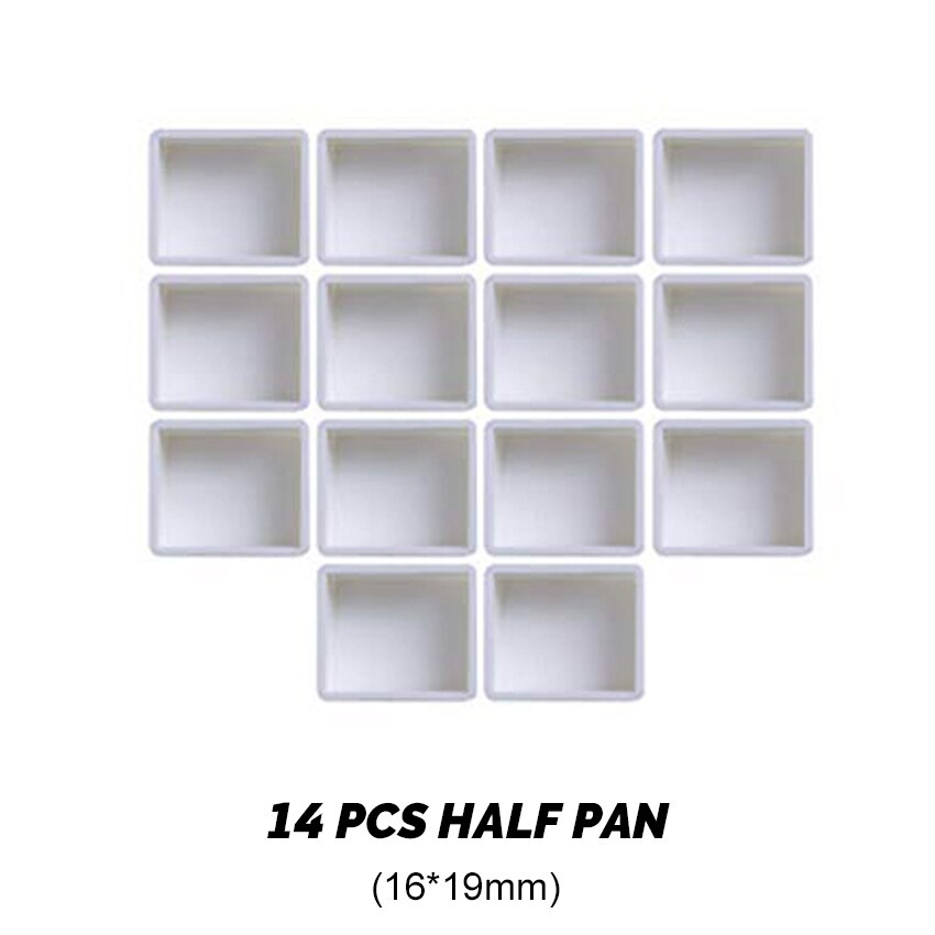 Bianyo Aquarel Half Pan Tray Blikken Doos Lege Refil Water Kleur Palet Schilderij Verf Lade Voor Kunstenaar Schilderen Leveringen: 14PCS Half Pan