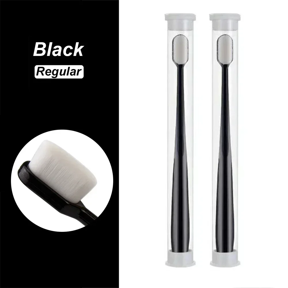 10Pcs Ultra-fine Toothbrush Micro Soft Fiber Portable Healthy Million Bristle Nano Whiten Teeth Box Adult Bamboo Toothbrushes: MULTI