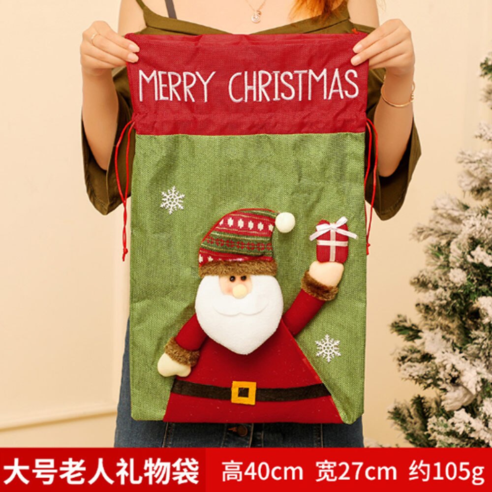 1Pc Kerst Grote Jumbo Vilt Santa Zak Kinderen Xmas Snoep Kous Tas Prachtige Kerstman Oversized Bos tas: Santa Claus L