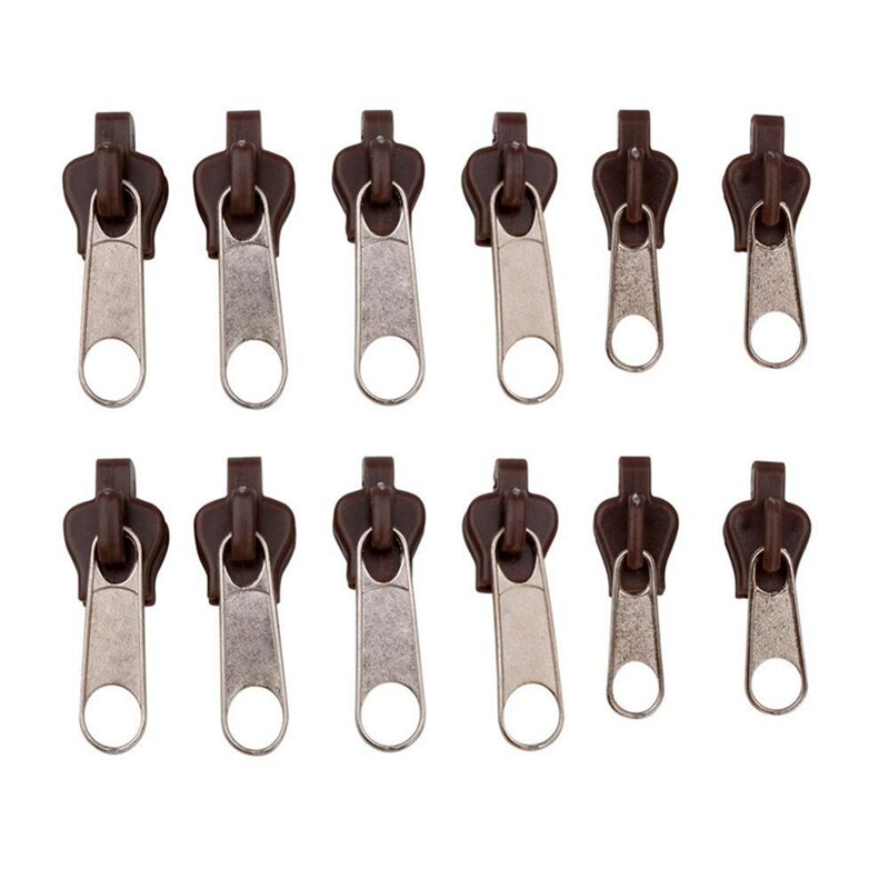 12 PCS Zipper Sliders Universal Instant Fix Zipper Repair Kit Replacement Zip Slider Teeth Rescue Zippers: B