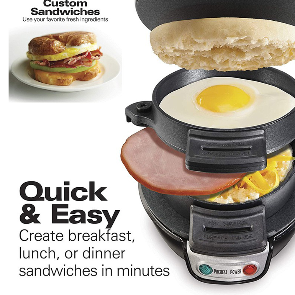 220V/110V Elektrische Burger Sandwich Maker Maschine 600W Hamburg Sandwich Maker Mit Eierkocher Ring Maschine Brot waffel Maschine