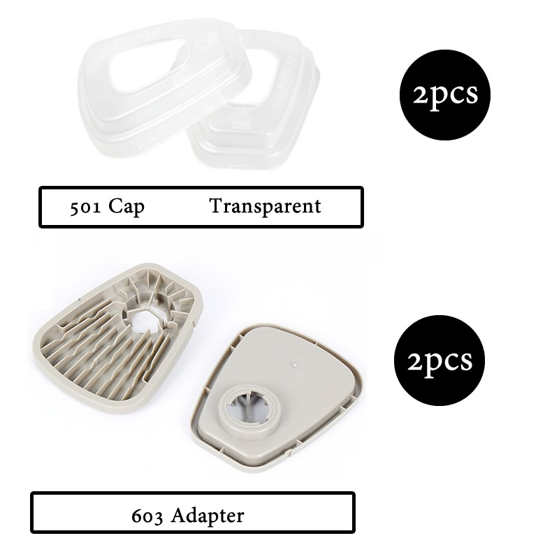 Filtres en coton 5N11, couvercle de filtres 501, adaptateur de pré-filtre 603, filtres remplaçables pour masque anti-poussière à gaz 6200/7502/6800, accessoires: Bleu