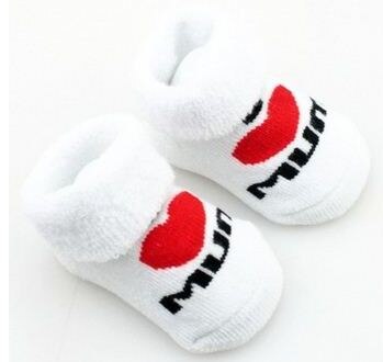 Bonitos calcetines de algodón para bebé para niñas, chicos, letras de amor, papá, amor de madre, calcetines para niños recién nacidos, calcetines para bebés, ropa de cama, calcetines para bebés: MUM