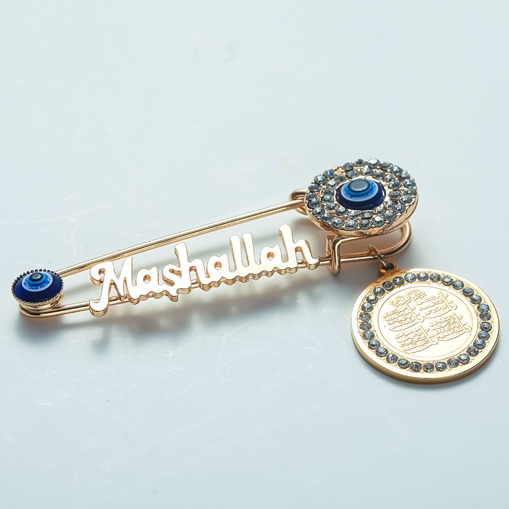 Quran vers fire qul suras mashallah krystal broche muslim islam baby broche pin amulet smykker
