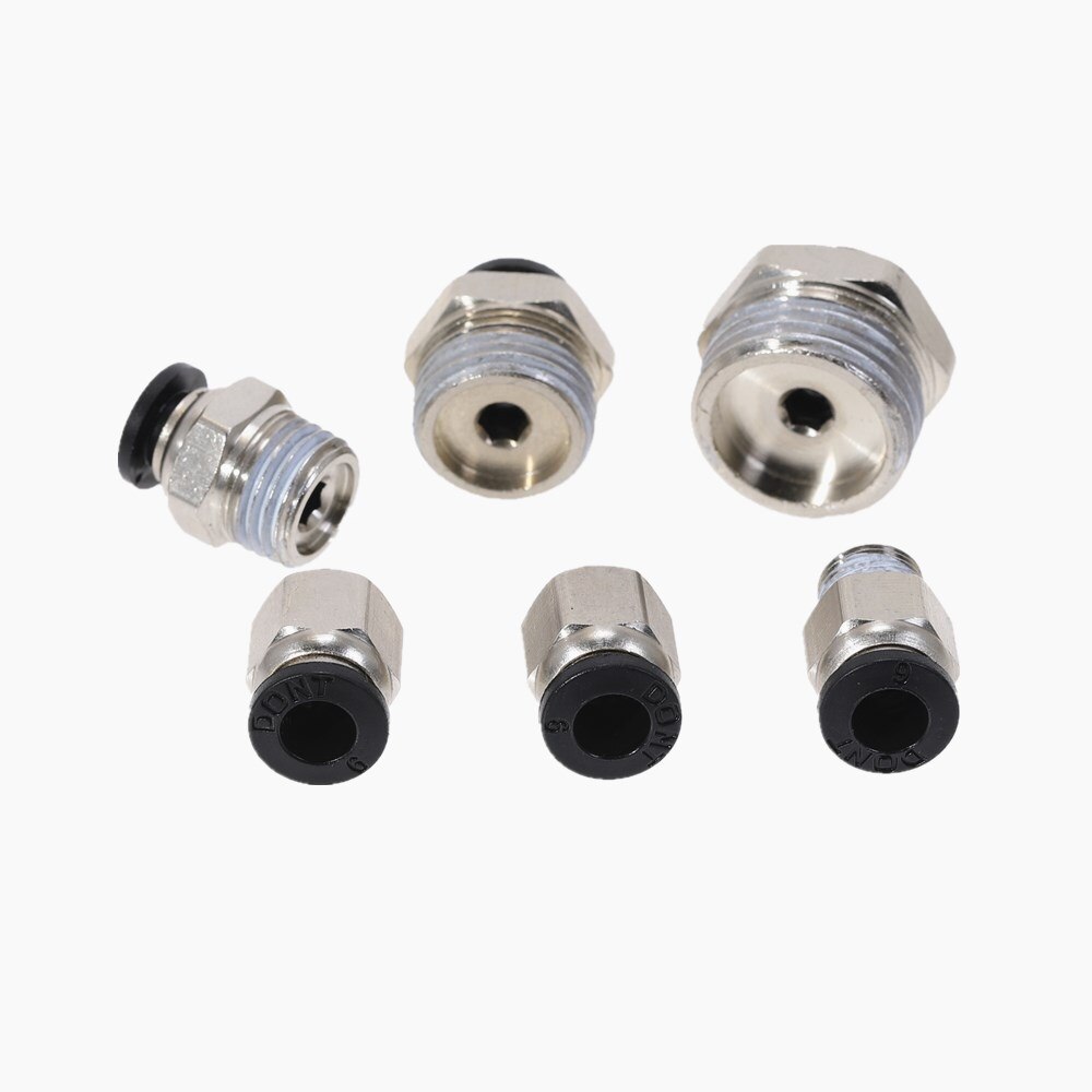 10PCS Pneumatic Fittings Connection PC6 Male Thread -M5 M6 1/8 1/4 01 02 To Tube Push Air Tube Straight Connection 6mm