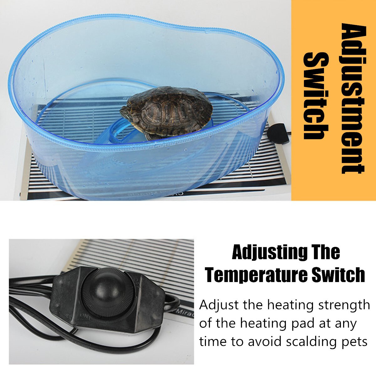 Alfombrilla de calor para terrario y Reptiles de 5-45W, almohadilla calefactora para mascotas, regulador ajustable de temperatura, suministros para Reptiles