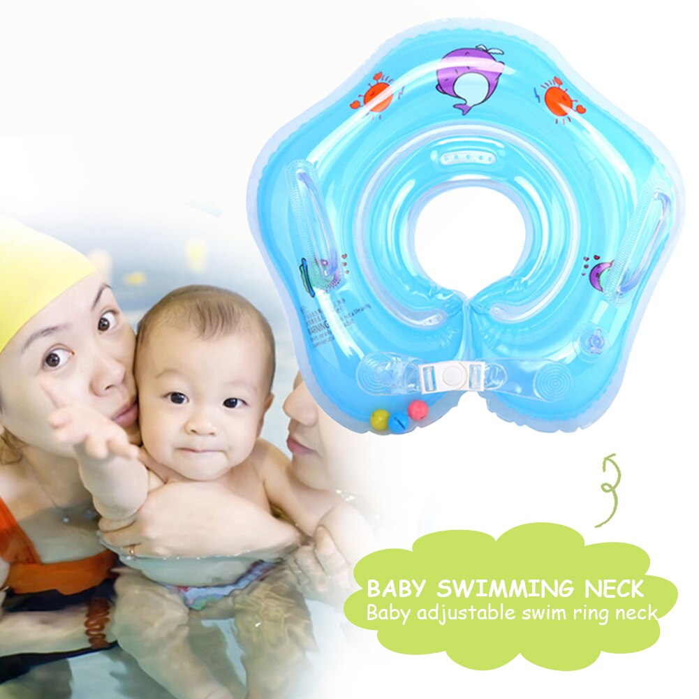Nyfødt baby svømningskrave sikker justerbar flydende cirkel oppustelig legetøj svømning ring pool tilbehør til badning