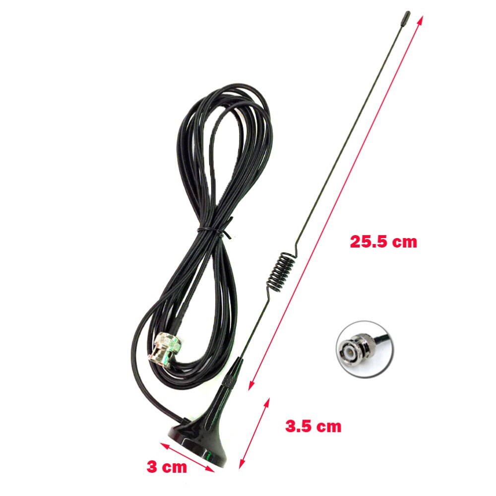 Yidaton ut-102uv bnc magnético da antena do carro dual band vhf + uhf 144/430 mhz para icom ic-v8 ic-v80 ic-v82 ic-v85 etc rádio em dois sentidos B09