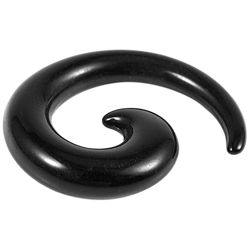 9 Pairs of Acrylic Spiral Taper Tunnel Ear Stretcher Expander Plugs---Black