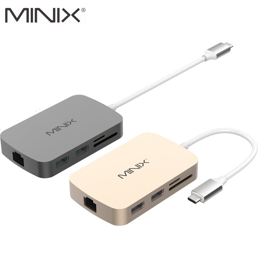 Minix neo c tipo-c adaptador multiport com hdmi-saída compatível 4k gigabit ethernet USB-C para carregar compatível com macbook