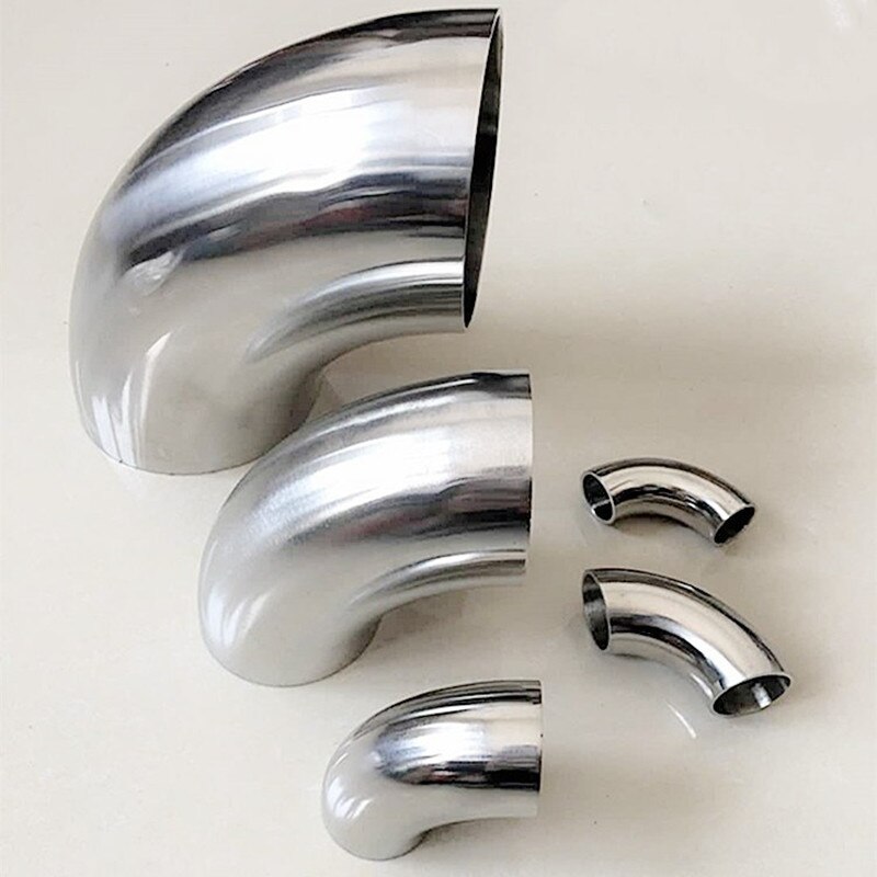 O/D 40/42/45 // 48/51-219mm codo de acero inoxidable 304, soldadura sanitaria, accesorios de tubería de 90 grados