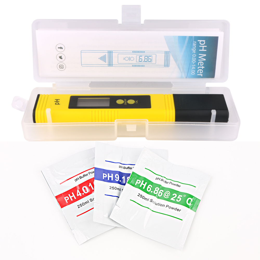 Rz Ph Meter Water Hydrocultuur Digitale Ph Tester Pen 0.01 Hoge Nauwkeurigheid Met 0-14 Ph Bereik Huishoudelijke Drinken zwembad Aquarium: PH-127-YE