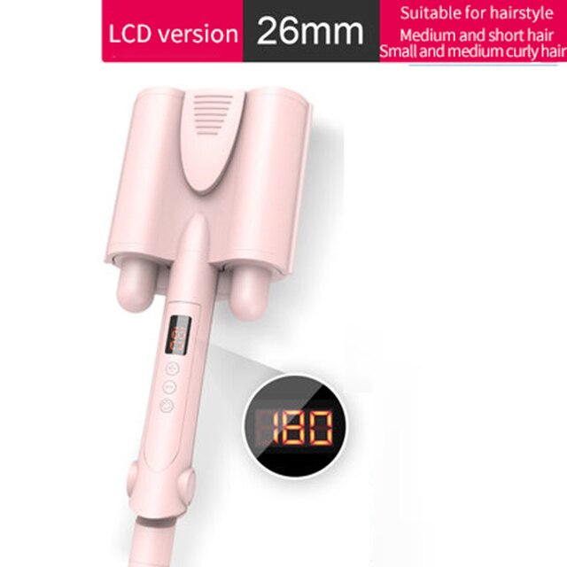 Rizador de pelo de cerámica de onda grande, rodillo de huevo ondulado profundo, pantalla LED, Triple barril automático, herramientas de peinado del cabello: 26mm / UK