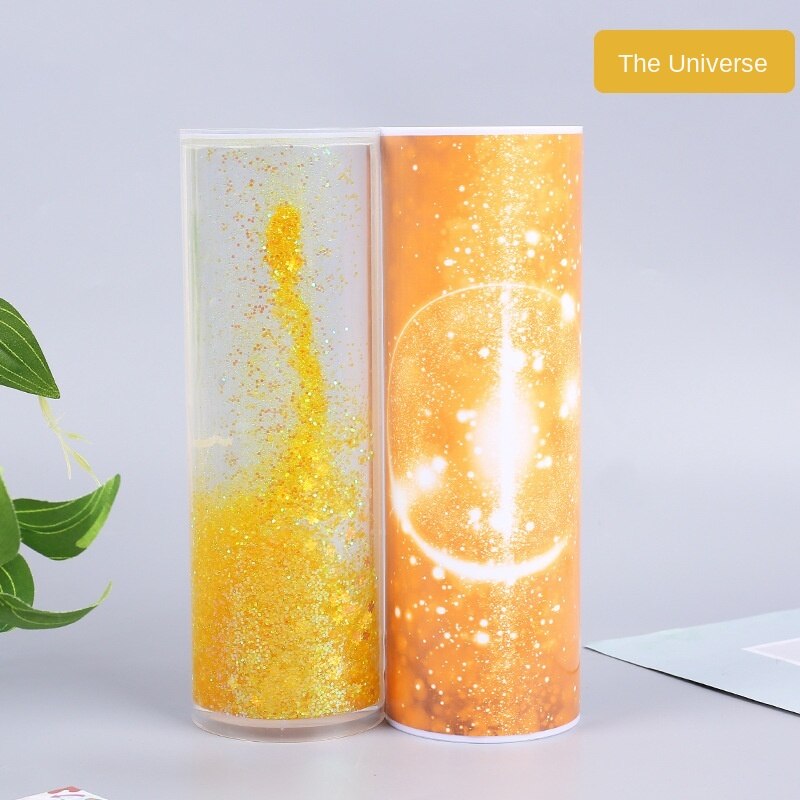 Pencil Case Translucent Quicksand Pencil Cases Multifunction Pencil Box Cylindrical Pencil Box Large Capacity Kid Whole: 5