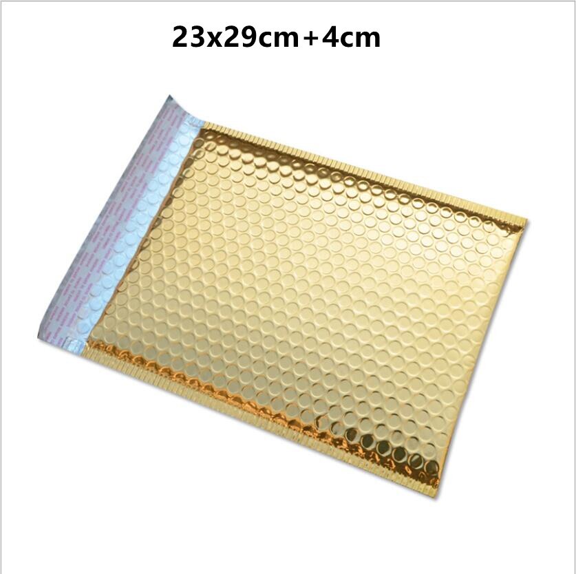 50pcs Rose Gold Poly Bubble Mailer Envelopes Aluminum Foil Padded Envelopes Self Seal Bubble Mailer Bags: gold 23x29cm