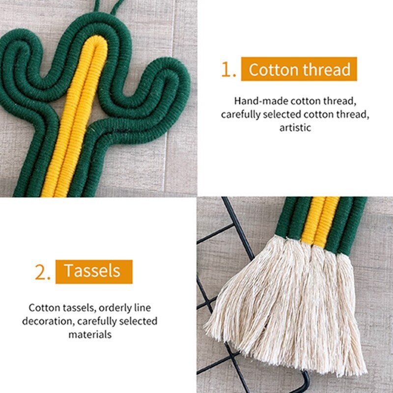 INS Handgemachte Kindergarten Decor Macrame Hängen Wand Dekor Kaktus Ornamente Kinder Bett Room Decor Baby Baby Foto Requisiten Home Decor