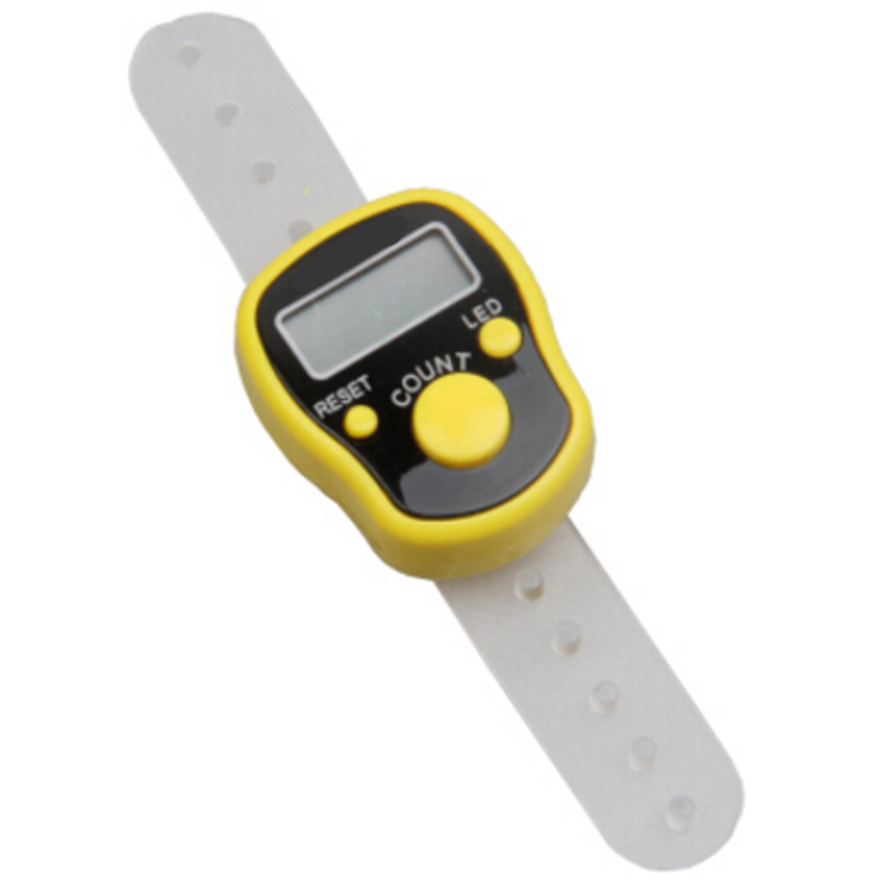 Digital Tally Finger Counter with Led, Colorful Tasbeeh Tasbih 5-Digits Counter Clickers with Led Light, Carry Ring,: Yellow