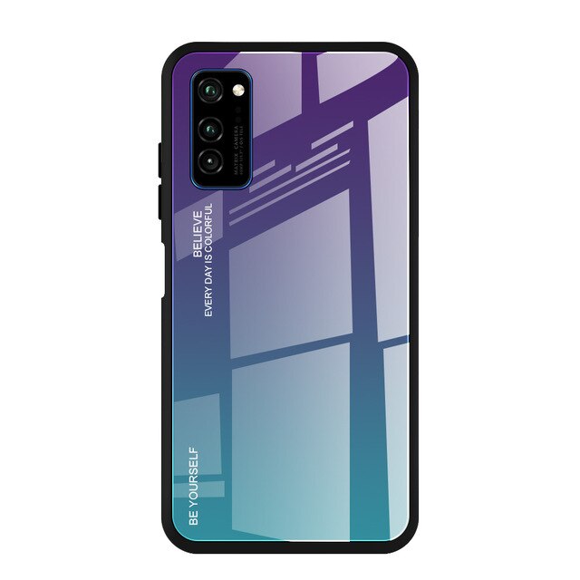 Custodia per telefono in vetro temperato colorato sfumato di lusso per Huawei Honor 8X Honor 8x X8 8X8 Max Pro Honor8 X Cover Case Shell: For Honor 8x Max / jiguang blue