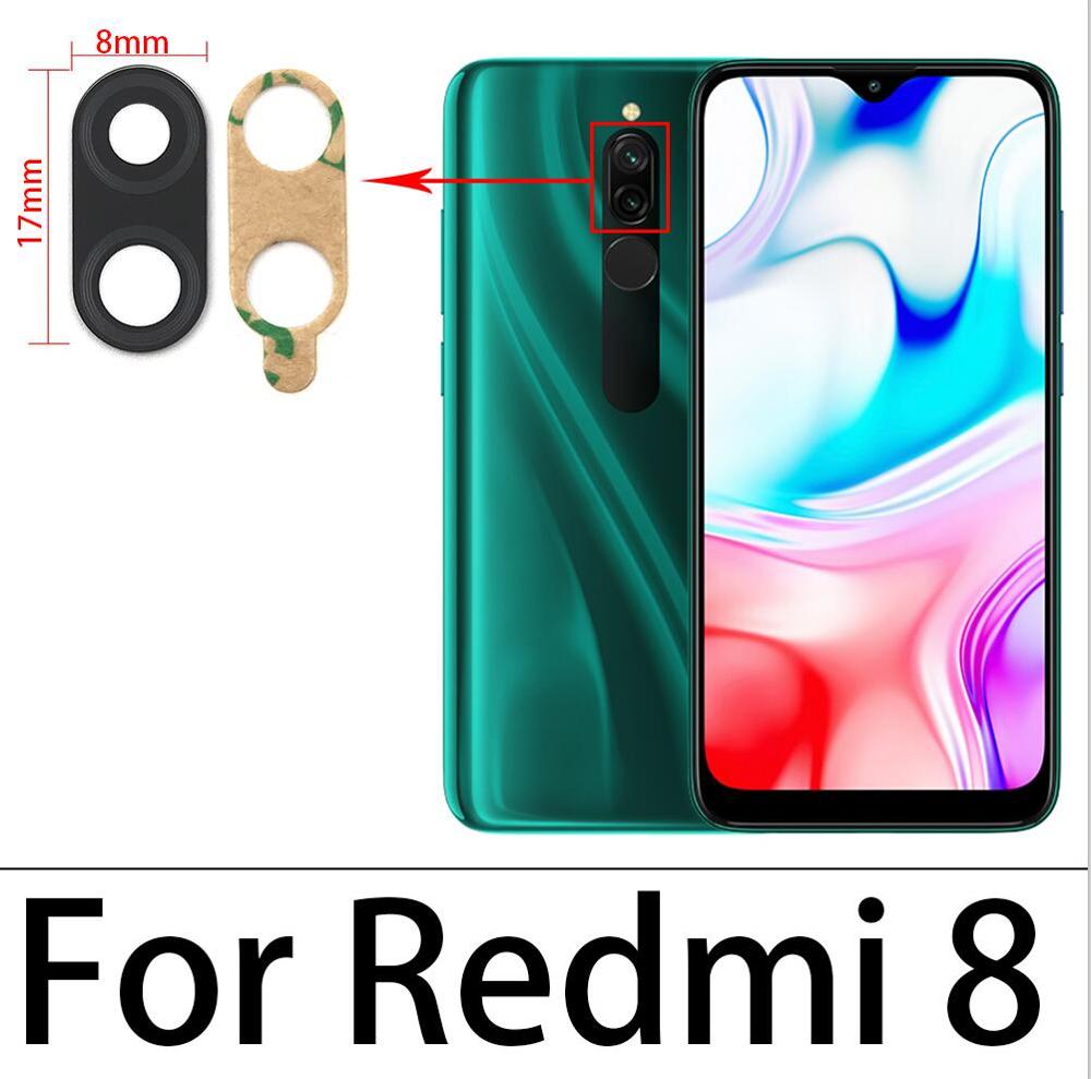 2 uds, nueva lente de cristal de cámara trasera probada con pegatina para Xiaomi Redmi 12C 9T 9C 9A 6 6A 7 7A 8 8A 9 Note 10 Pro 10S: Rojo