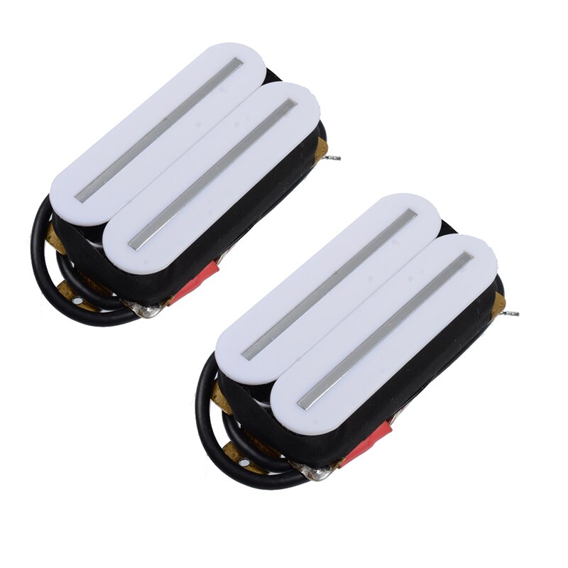 1 Set Electric Guitar Humbucker Dual Coill Dual Rail Guitar Bridge Pickup with 57mm Steel Pole Black White Ivory Green Red: White 1 set