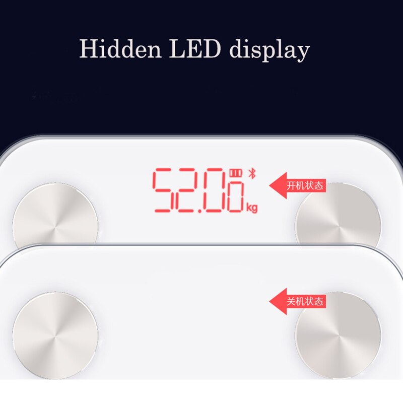 19 de datos de la balanza de peso inteligente báscula de peso para baño piso Digital de grasa corporal, peso Mi escala cuerpo Balance Bluetooth Conne