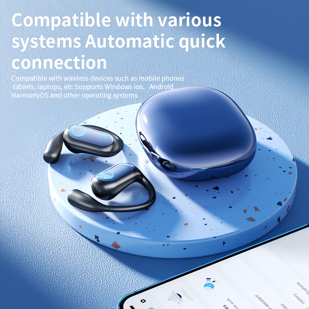 Cuffie bluetooth 5.4 auricolari wireless aperti 45 ore di riproduzione doppio microfono chiamate chiare cuffie sportive a conduzione aerea auricolari