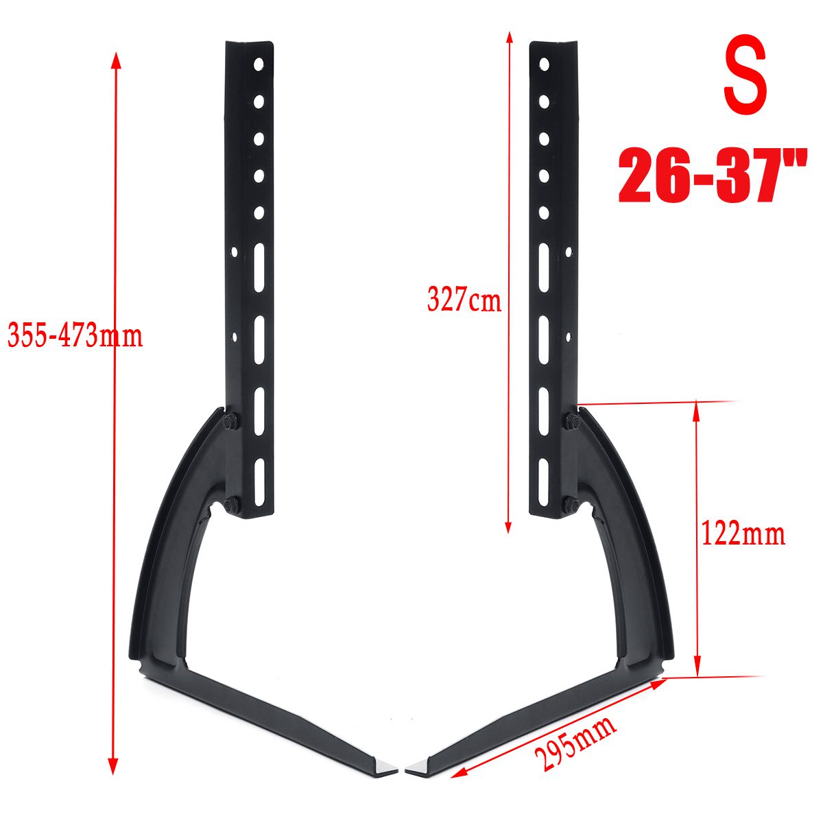 26-75inch Universal TV Stand Base Plasma LCD Flat Screen Table Top Pedestal Mount Height Adjustable Black Load Up to 45KG