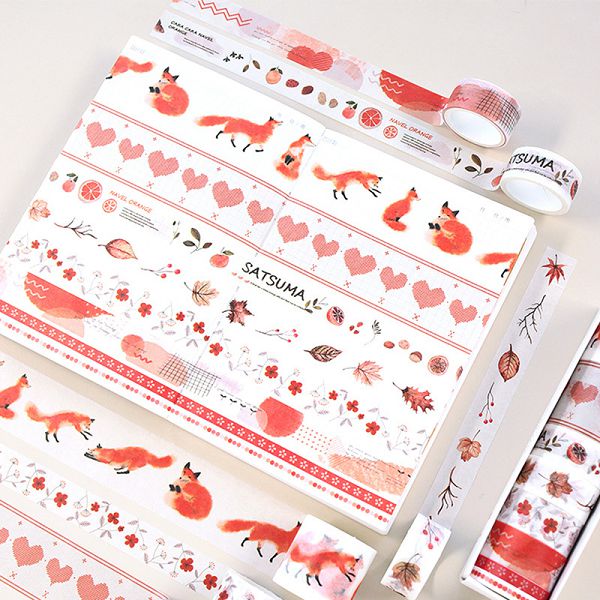 8 Pcs/Set Washi Tape Masking Washitape Wasi Tape De Decoracion Scrapbooking Cute Floral Deco Planner Wide Sakura Decorative: 11