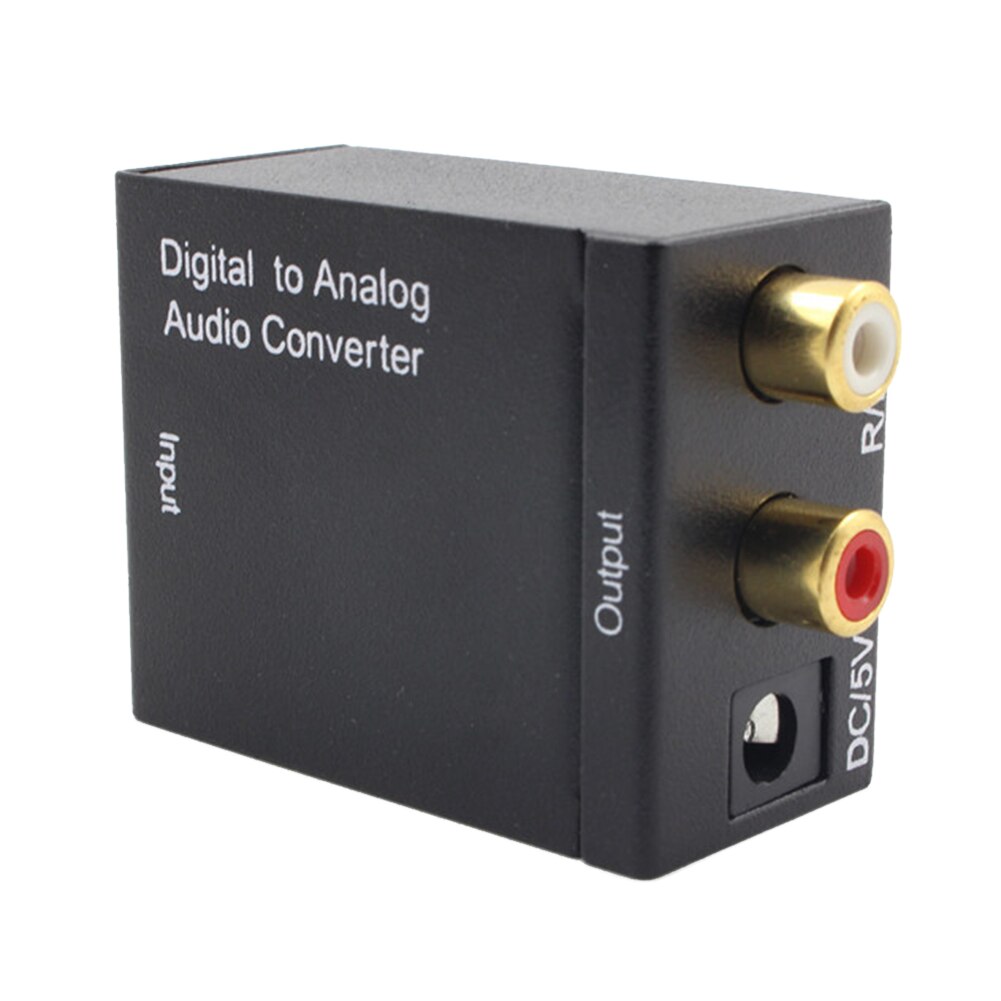 Amplificador de señal Digital óptica SPDIF Toslink, adaptador Coaxial a analógico, Chip Dual, DAC Jack 2 x RCA, decodificador: A