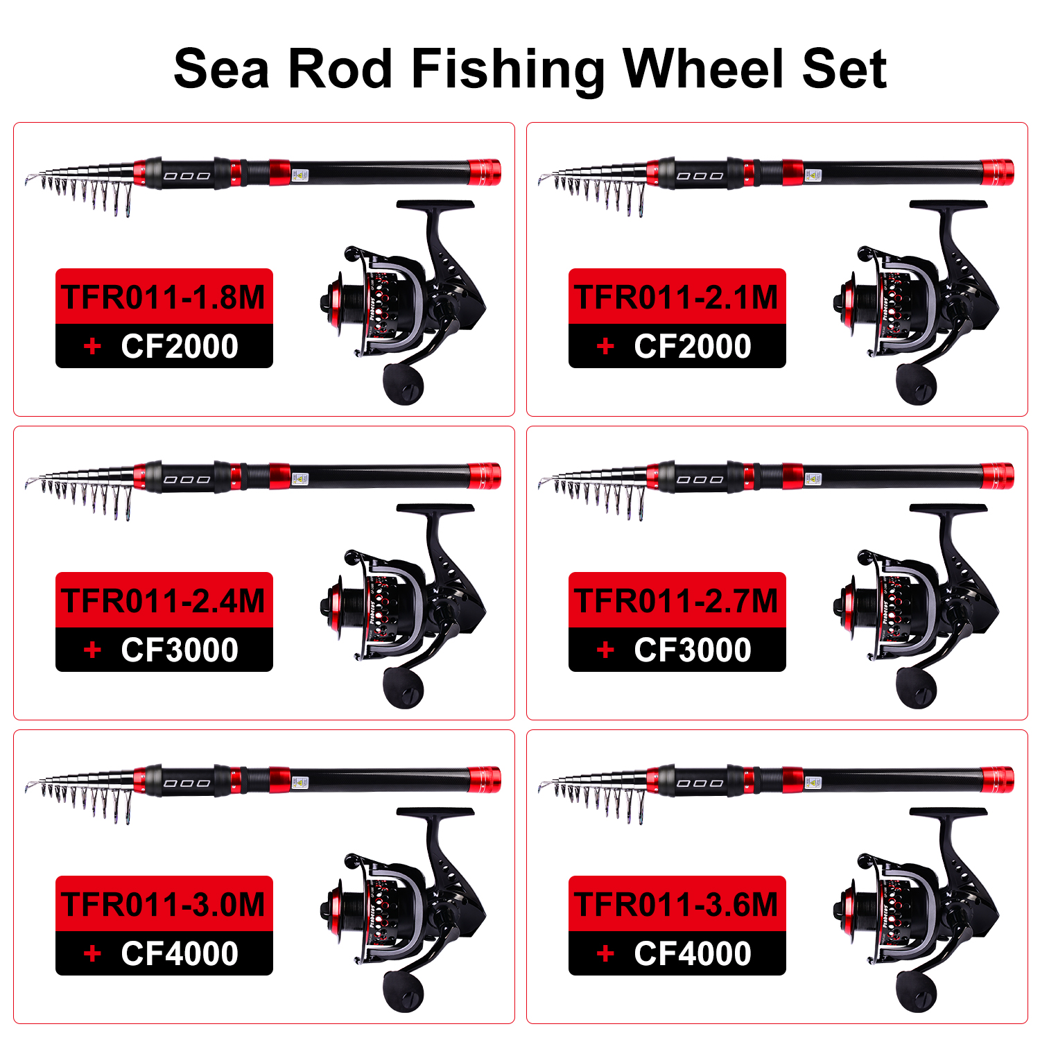 PROBEROS Fishing Rod and Reel Kit 1.8-3.6m Carbon Fiber Fishing Rod 5.0:1 Spinnin Reel Combo Telescopic Fishing Pole Reel Set