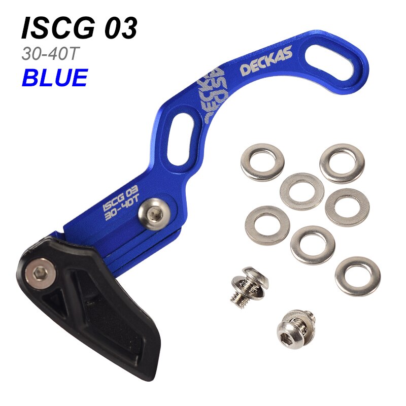 MTB Bike Chain Guide Ultra Light Bicycle Chain Stabilizer Mountain Road Single Speed Wide Narrow Gear Ring Chain Guide Anti: ISCG 03 Blue