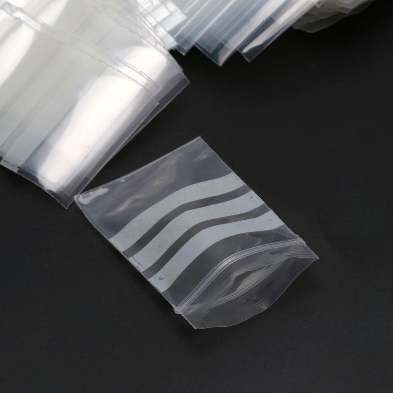 100 PCs/pack Small Plastic Self-Sealing Zipper Jewelry Storage Bags Writeable Reclosable Zipped Leak-proof Jewelry Packaging