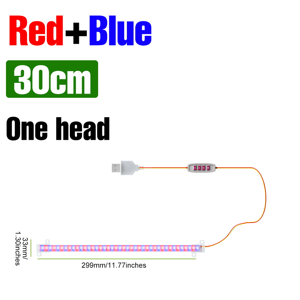 LED Zimmerpflanze Wachsen Streifen Lichter Volle Spektrum zeitliche Koordinierung 4H/8H/12H Auto an/aus Blume Sukkulenten Topf Pflanzen Anbau Lampe DC5V: Blau