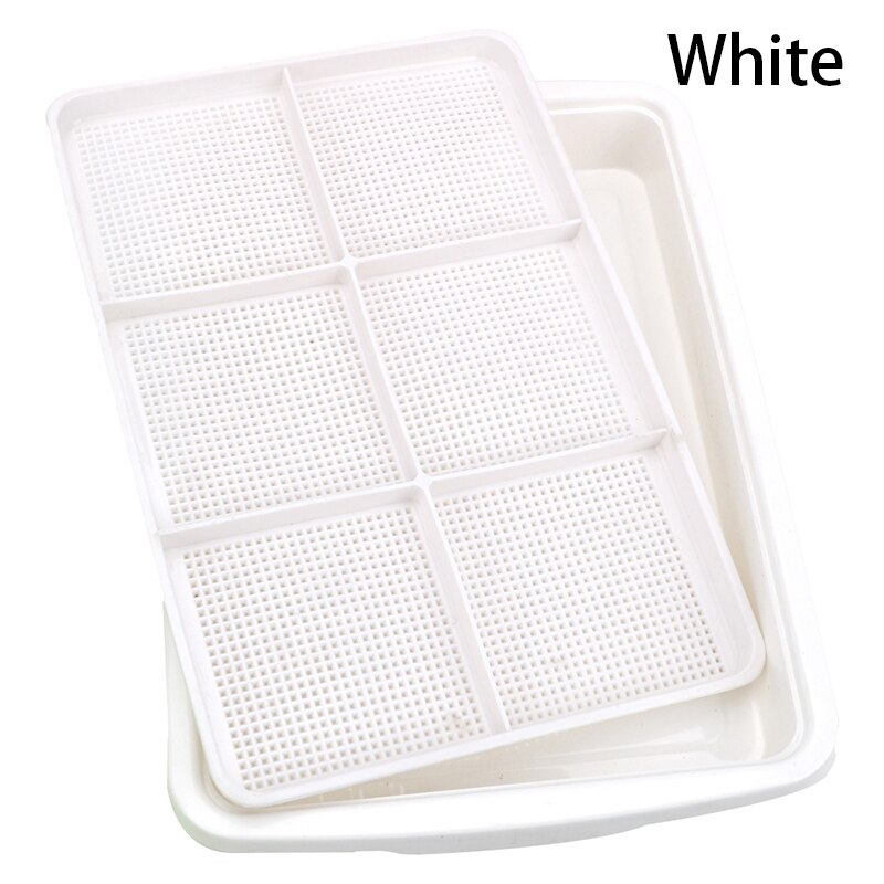 1pc Double Layer Planting Dishes Plate Bean Sprouts Seedling Tray Growing Wheat Seedlings Nursery Pots Plant Tool: White