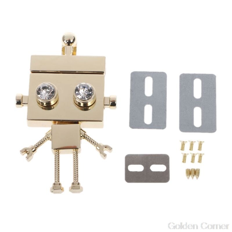 Robot Shape Clasp Turn Lock Twist Locks Metal Hardware For DIY Handbag Shoulder Bag Purse: Gold