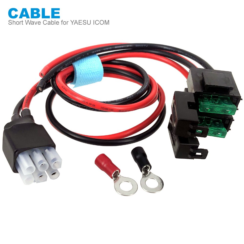 30A Zekering 6 Pin Korte Golf Voeding Kabel Cord Voor Yaesu FT-857D FT-897D Icom IC-725A IC-78 IC-706 1M