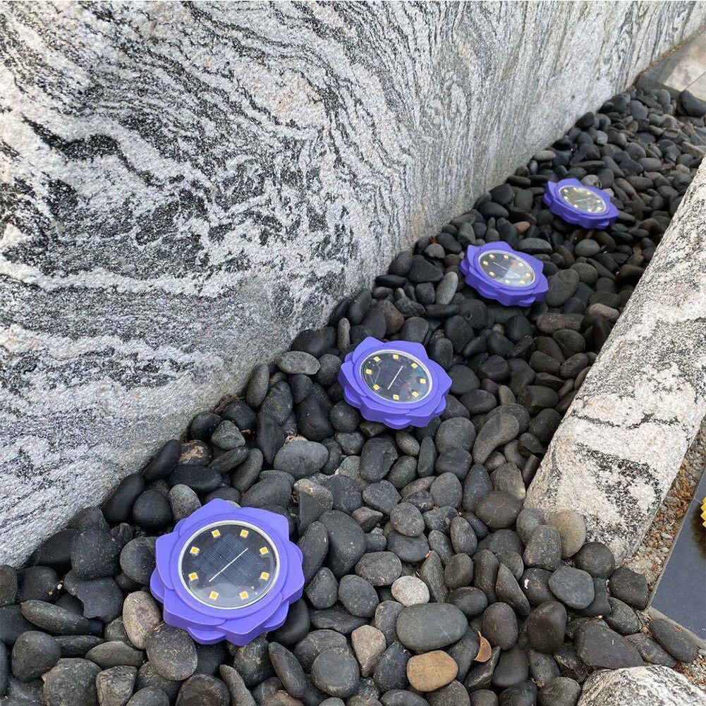 4 stücke Wasserdichte Gehweg Solar- Boden Lichter Heimat Dekor Bunte 8LED draussen Garten Treppen ABS Passagen Landschaft Rasen Einfahrt