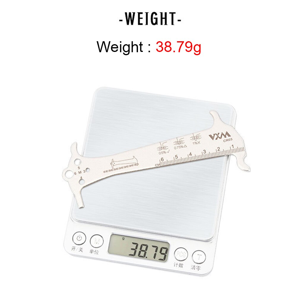 MTB Bike Chain Wear Indicator Ruler Stainless Steel Cycling Chains Gauge Measurement Checker Dustproof Cycling Parts