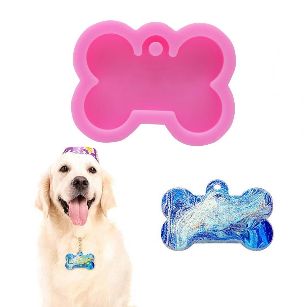 Hond Bot Vorm Resin Siliconen Mal Dog Tag Hangers Sleutelhanger Casting Epoxy Mould Voor Diy Ambachten Sieraden Maken Sleutelhanger gereedschap
