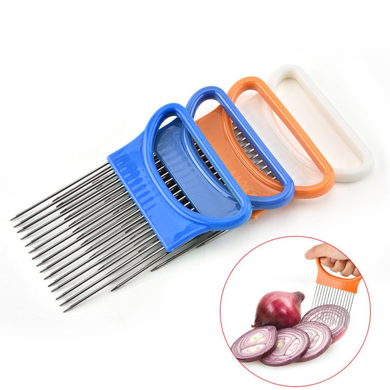 Zwiebel Gemüse Schneidemaschine schneiden Tomaten Zwiebel Schneidemaschine Gemüse Cutter Helfen Gabel führen Schneidemaschine Schneidemaschine Sichere Gabel Zwiebel Cutter