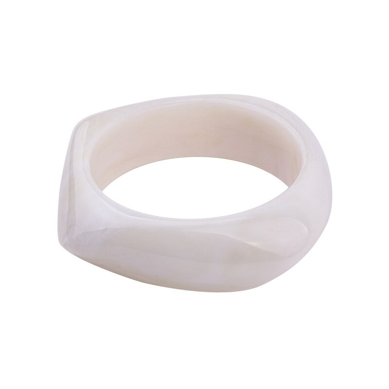 Klassieke Mode Hars Manchet Armbanden Armbanden voor Vrouwen Acryl Brede Onregelmatige Geometrische Armbanden Vrouwelijke Charme Sieraden: white