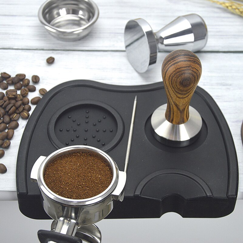 Glidskyddsmatta espresso latte art penna sabotage tamping hållare kudde kaffebryggare tappar kaffe slip mjuk silikon matta