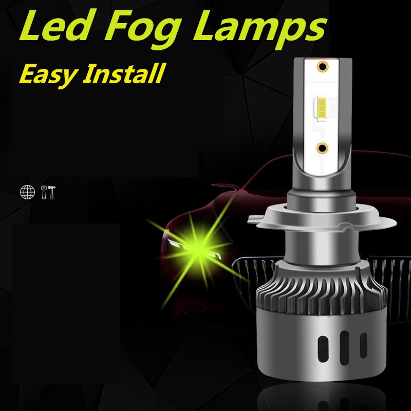 2 stuks Auto LED Koplamp H1 H3 H11 H8 9005 9006 H7 Kit 60W Super Bright Amber groene Auto fog Light Lamp 6000k Spotlight Koplamp