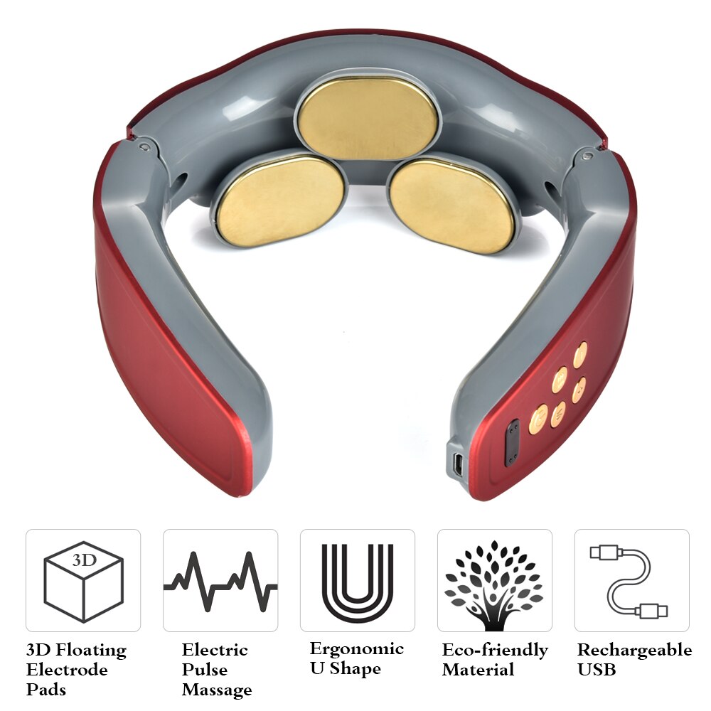 Neck Massager Electric Neck Massage Pain Relief Tool Rechargeable USB Cervical Traction Therapy Massage Health Care