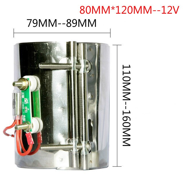 Fdik 12v elektrisk uppvärmningsring värmare för bil dieselpump oljefilter luft parkeringsvärmare webasto lastbil buss husvagn båt: 80mm-120mm--12v