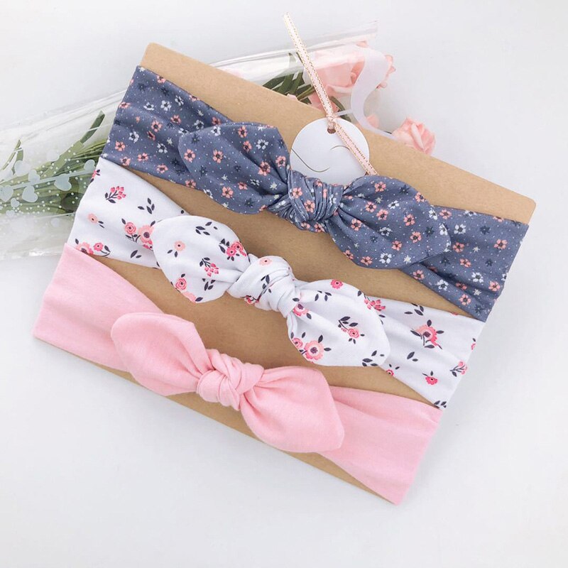 3 stuks/set stippen bloemen baby hoofdband schattige konijnenoren baby meisjes hoofdbanden strik meisjes haarbanden tulband baby haaraccessoires