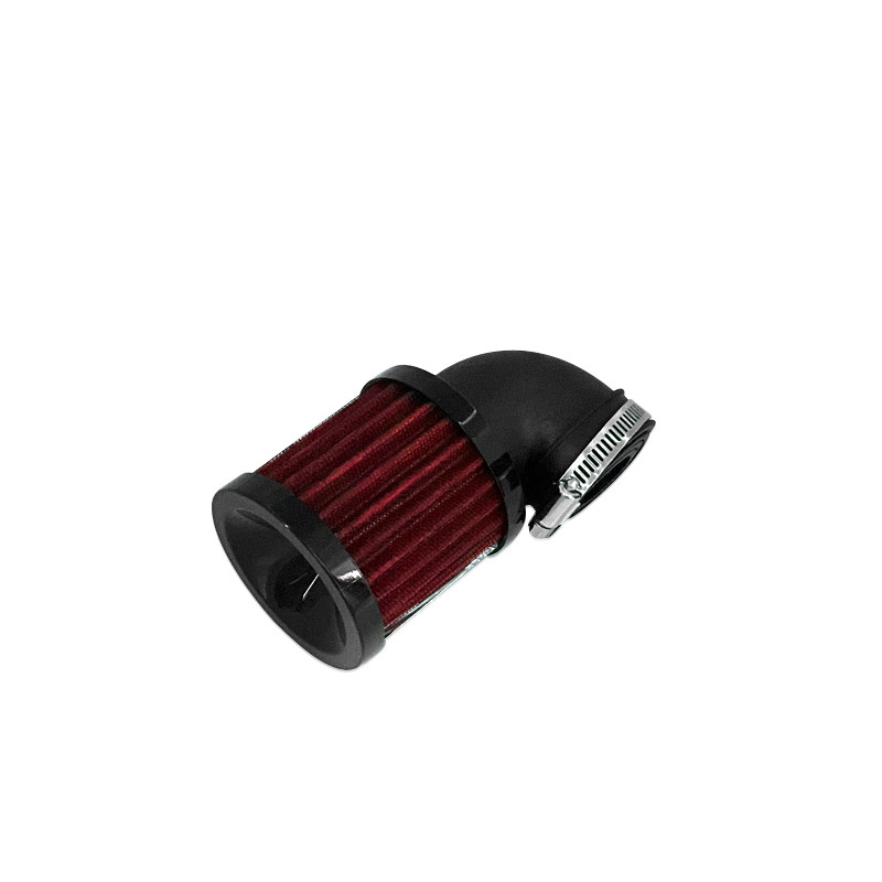 28–48 mm Universal--Motorrad 90 ° Biege Luft Aufnahme Filter Reiniger Schmutz Fahrrad BobberChopper Cafe Rennfahrer alt Schule: dunkel Grau