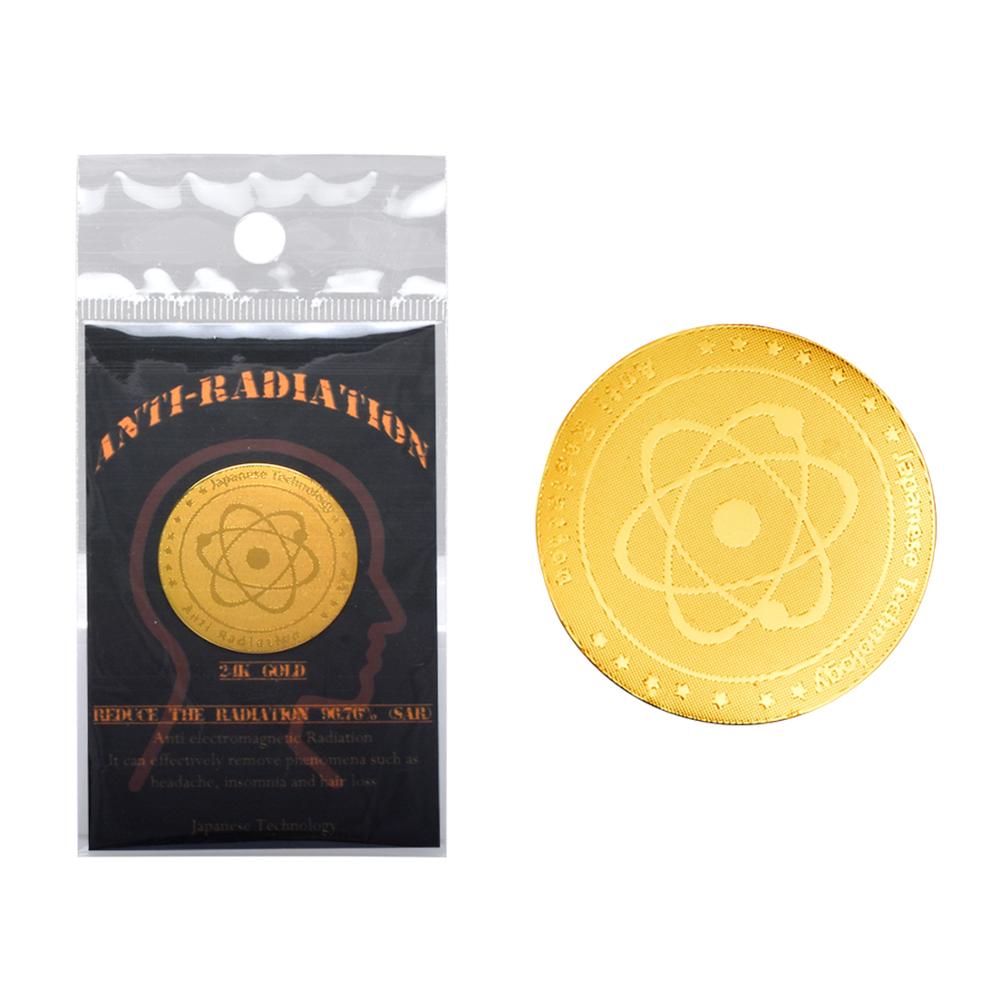 24K Gold Plated Anti Radiation Protector Shield EMF EMR Blocker Cell Phone Sticker: Transparent
